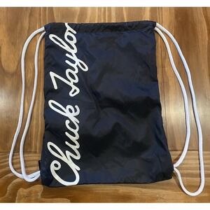 Converse Cinch Bag Chuck Taylor Backpack Black White Logo Pockets